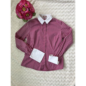 Thomas Pink women's pink stripe, dress shirt Sz US 10/ Eu 14